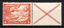 1933 8pf Third Reich, Germany, Wagner, Se-tenant, Zusammendrucke, Pair (Mi. W 53, CV $160)