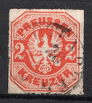 1867 2kr Prussia, German States, Germany (Mi. 23, Used, CV $160)