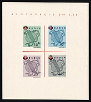 1949 Baden, French Zone of Occupation, Germany, Souvenir Sheet (Mi. Bl. 2 II, CV $180)