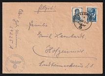 1943 (1 Apr) Third Reich, Germany, Military Mail, Field Post Feldpost, Cover from Mainau to Hofgeismar