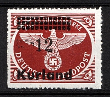 1945 12pf Kurland, German Occupation, Germany (Mi. 4 B y, Signed, CV $30, MNH)