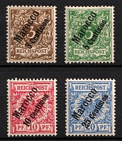 1899 German Offices in Morocco, Germany (Mi. 1 - 4, CV $50)