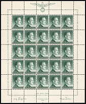 1943 84gr General Government, Germany, Full Sheet (Mi. 103, CV $30, MNH)