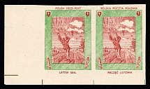 Poland, Military Mail, Field Post Feldpost, Pair (Corner Margins, Imperforate)