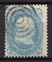 1861 1c Franklin, United States, USA (Scott 63, Pale Blue, Used, CV $45)