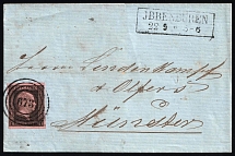 1836 (22 Sep) Prussia, German States, Germany, Cover from Ibbenburen to Munster franked with 1sgr (Mi. 2 a, CV $50)