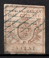 1857 25C Parma (Mi. 10, Used, CV$170)