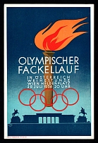 1936 'Olympic torch relay in Austria', Propaganda Postcard, Third Reich Nazi Germany