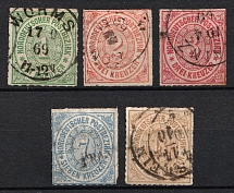 1868 North Germany, German States, Germany (Mi. 7 - 11, Full Set, Used, CV $220)