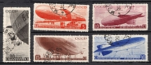 1934 The Airships of the USSR, Soviet Union, USSR, Russia (Zv. 380 - 384, Full Set, Used, CV $80)