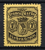 1867 7gr Bremen, German States, Germany (Mi. 13, CV $130)