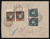 1921 Russia Civil War Siberia Provisional Zemstvo Government of Baikal Region (Baikalia Pribaikalye) overprints on under-franked 17r registered cover (correct rate 20r) pmk VERKHOLENSK to Chita. PZGB ceased to exist in 1920