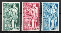 1949 Baden, French Zone of Occupation, Germany (Mi. 50 I - 52 I, Full Set, CV $30)