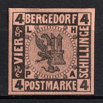 1861 4s Bergedorf, German States, Germany (Mi. 5, Signed, CV $40)