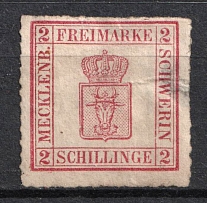 1866 2s Mecklenburg Schwerin, German States, Germany (Mi. 6a, CV $180)