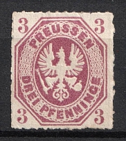 1865 3pf Prussia, German States, Germany (Mi. 19 a, CV $50)