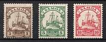 1919 Samoa, German Colonies, Kaiser’s Yacht, Germany (Mi. 20 - 22, CV $15, MNH)