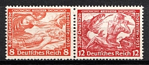 1933 Third Reich, Germany, Wagner, Se-tenant, Zusammendrucke, Pair (Mi. W 57, CV $70, MNH)