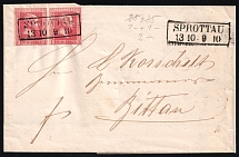 1861 (13 Oct) Prussia, German States, Germany, Cover from Szprotawa to Zittau franked with Pair of 1sgr (Mi. 10 b, CV $50)