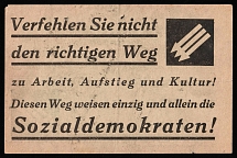 'Don't Miss the Right Way!', The Anti-Nazi Propaganda, 'Iron Front' Leaflet, Austria