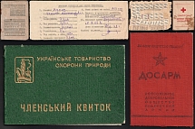 1941-70 USSR Russia Ukraine various IDs with membership dues revenues