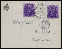 1938 (10 Dec) Hungary, Part of Front Cover from Berehove (now Ukraine) to Budapest franked with 1f (Commemorative Cancellation)